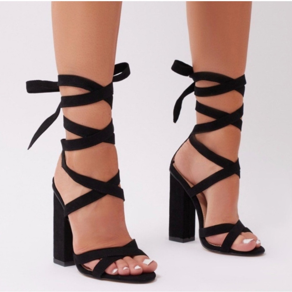 Mossimo Faux Suede Lace Up Sandals/Heels